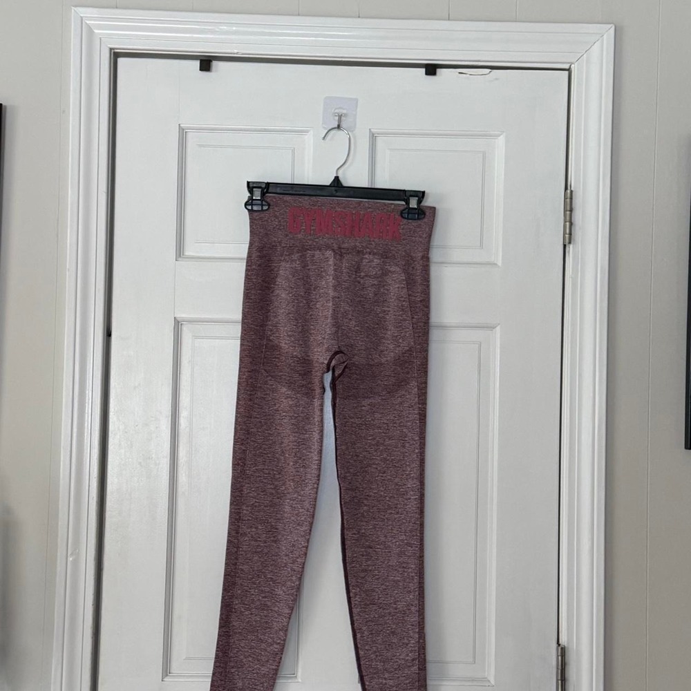 Gymshark High Rise Leggings Womens M Maroon Heather Athletic Stretchy